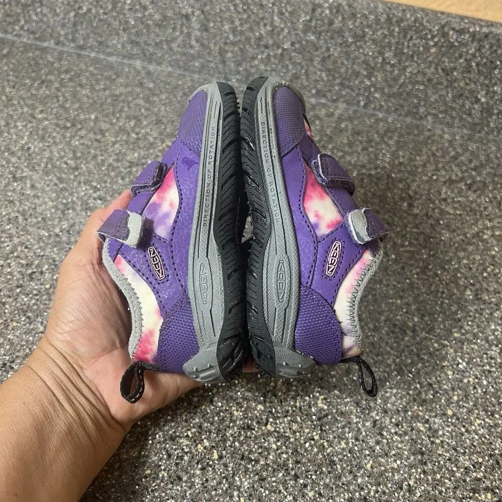 Keen Little Kids Girls Toddler Size 7 Purple/Pink Outdoor Sneakers Snap On Shoes